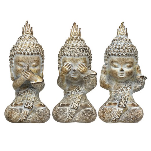 Figura Buda Medidas: 13,5 cm x 5,5 cm x 5,5 cm  Material: Resina Peso neto: 110 grs.