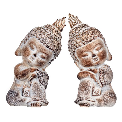 Figura Buda Medidas: 17 cm x 7 cm x 8,5 cm  Material: Resina Peso neto: 310 grs.