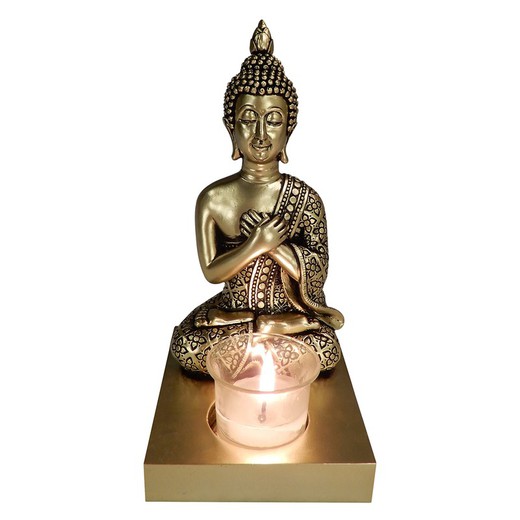 Figura Buda Medidas: 17 cm x 8,5 cm x 10,5 cm  Material: Resina Peso neto: 385 grs.