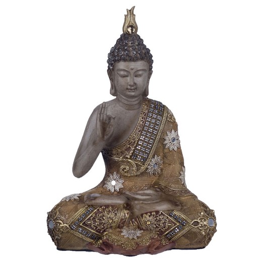 Figura Buda Medidas: 23 cm x 9 cm x 17 cm  Material: Resina Peso neto: 380 grs.