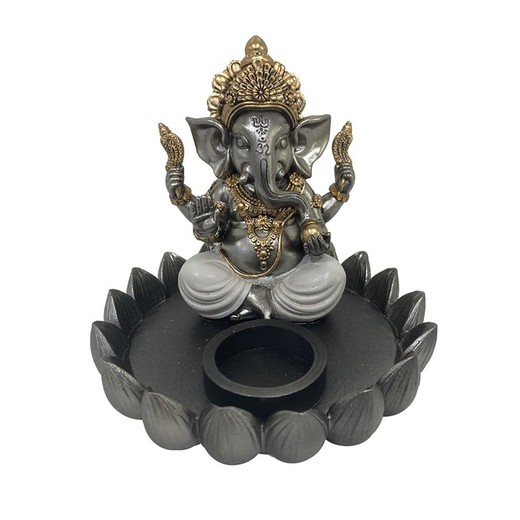 Figura Candelabro ganesh Medidas: 13 cm x 16 cm x 16 cm  Material: Resina Peso neto: 515 grs.