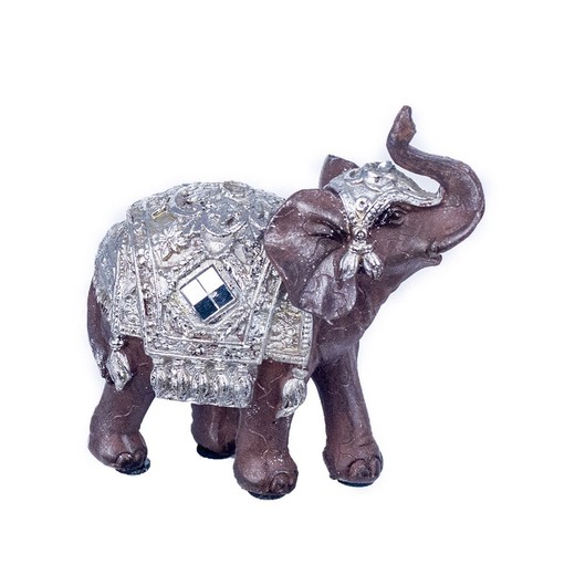 Figura Elefante Medidas: 11 cm x 5 cm x 11 cm  Material: Resina Peso neto: 115 grs.