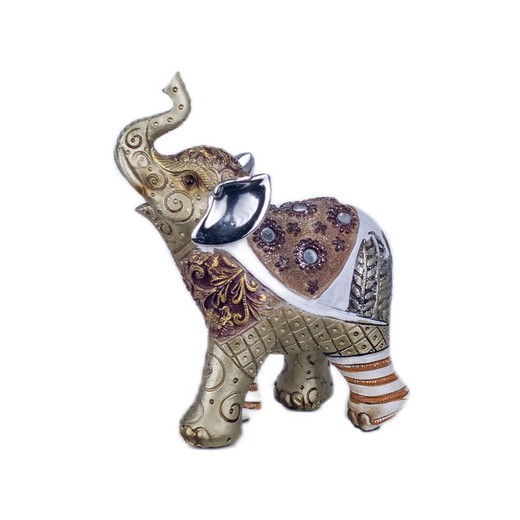 Figura Elefante Medidas: 15,5 cm x 6 cm x 12,5 cm  Material: Resina Peso neto: 150 grs.