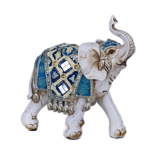 Figura Elefante Medidas: 16,5 cm x 7 cm x 15,5 cm  Material: Resina Peso neto: 275 grs.