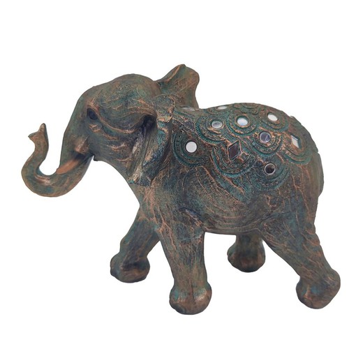 Figura Elefante Medidas: 19 cm x 9 cm x 20 cm  Material: Resina Peso neto: 495 grs.