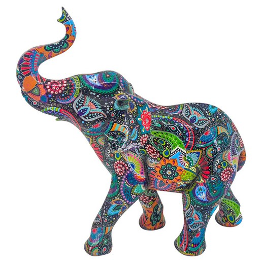 Figura Elefante Medidas: 29,5 cm x 11 cm x 27 cm  Material: Resina Peso neto: 650 grs.