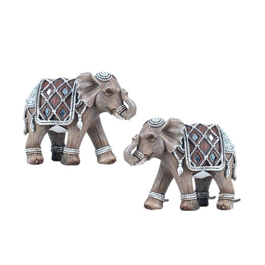 Figura Elefante Medidas: 9 cm x 5 cm x 11,5 cm  Material: Resina Peso neto: 150 grs.