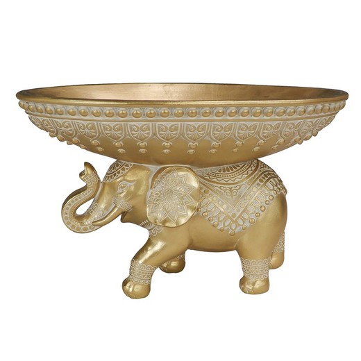 Figura Elefante plato Medidas: 18 cm x 18 cm x 29 cm  Material: Resina Peso neto: 1.165 grs.