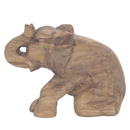 Figura Elefante sentado Medidas: 20,5 cm x 8 cm x 26 cm  Material: Madera Peso neto: 1.360 grs.