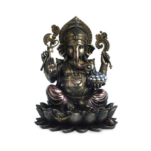 Figura Ganesha Medidas: 30 cm x 24 cm x 24 cm  Material: Resina Peso neto: 2.860 grs.