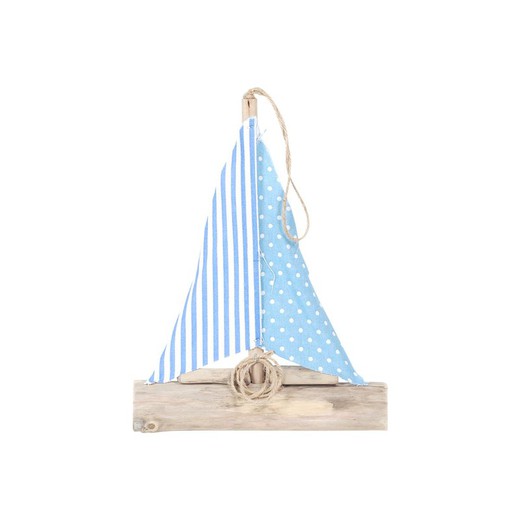 Figura PROMOTION barco con vela de tela Medidas: 30 cm x 5 cm x 22,5 cm  Material: Madera Peso neto: 310 grs.