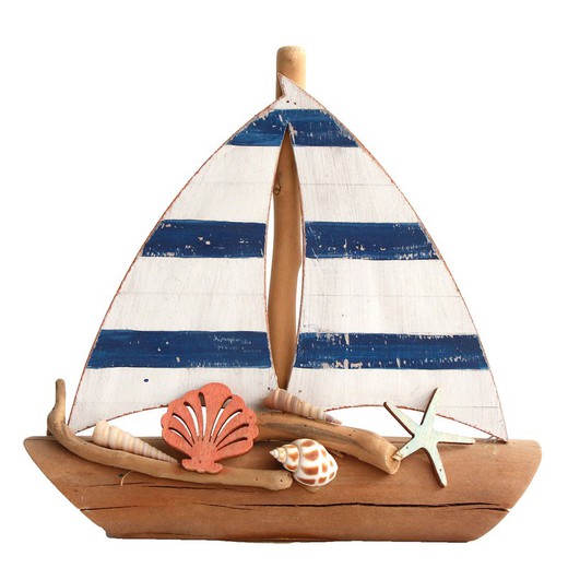 Figura PROMOTION barco Medidas: 20 cm x 6 cm x 21 cm  Material: Madera Peso neto: 180 grs.