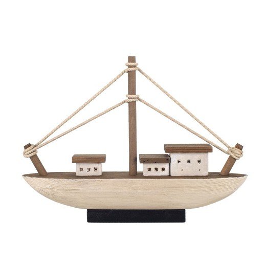 Figura PROMOTION barco Medidas: 25 cm x 8,5 cm x 35 cm  Material: Madera Peso neto: 685 grs.