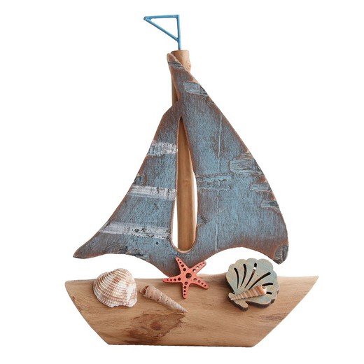 Figura PROMOTION barco Medidas: 29 cm x 7 cm x 23 cm  Material: Madera Peso neto: 300 grs.