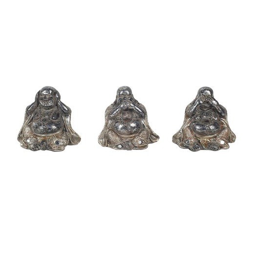 Figura PROMOTION buda 3 diferentes Medidas: 7 cm x 5 cm x 7,5 cm  Material: Resina Peso neto: 155 grs.