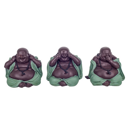 Figura PROMOTION buda no ve/oye/habla Medidas: 14 cm x 14 cm x 15 cm  Material: Resina Peso neto: 500 grs.