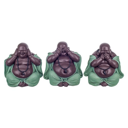 Figura PROMOTION buda no ve/oye/habla Medidas: 19 cm x 16 cm x 19 cm  Material: Resina Peso neto: 865 grs.