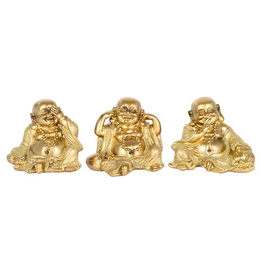 Figura PROMOTION budas peq. dorado Medidas: 9 cm x 7 cm x 10 cm  Material: Resina Peso neto: 295 grs.