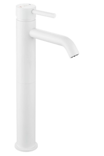 Grifo para lavabo ART de caño alto blanco mate marca IMEX