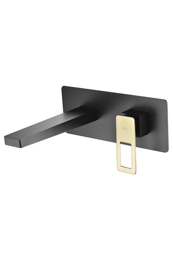 Grifo lavabo empotrado Suecia negro-oro BDCO32-4GOLD Imex