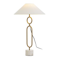Lámpara de mesa decorativa a pilas cuadrada metal blanco y madera de  12x12x20 cm
