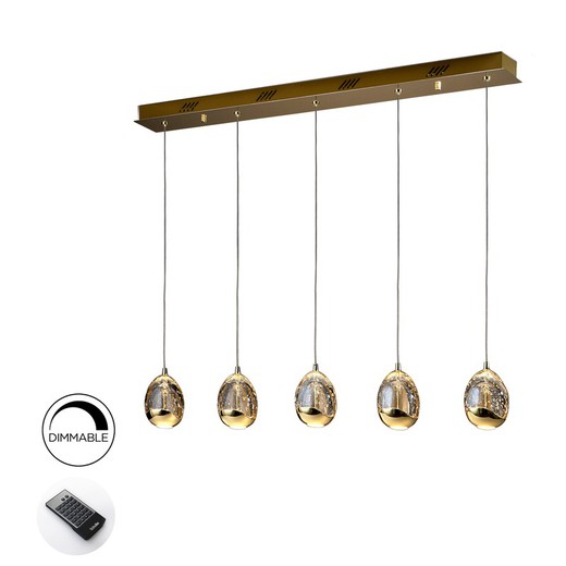 Lampara de techo 5L Led Rocio Oro Schuller