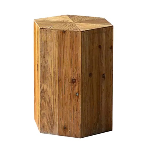 Mesa auxiliar cuadrada 60x60x60 cm madera de cedro natural 76315