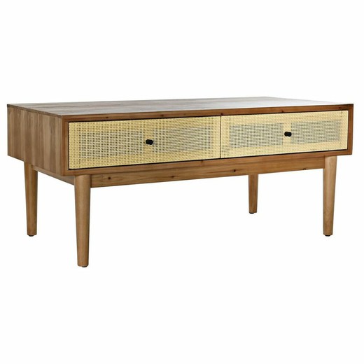 Mesa de Centro DKD Home Decor Abeto Ratán (106 x 55 x 46 cm)