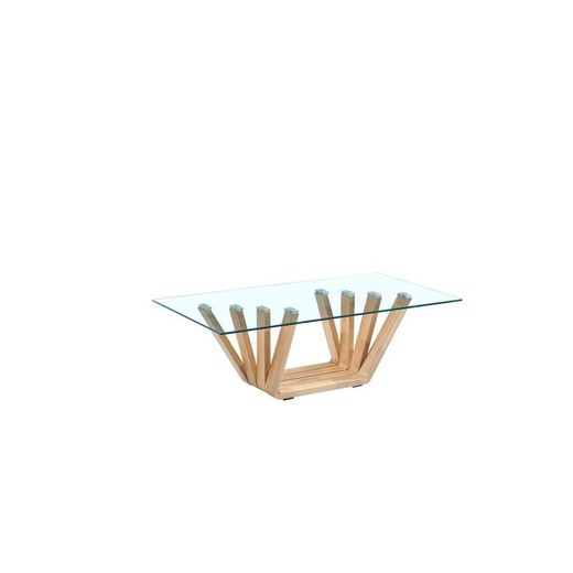 Mesa de Centro DKD Home Decor Cristal nogal (130 x 70 x 42 cm)