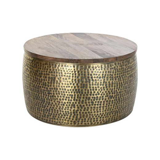 Mesa de Centro DKD Home Decor Dorado Metal Madera de mango 74 x 74 x 44 cm