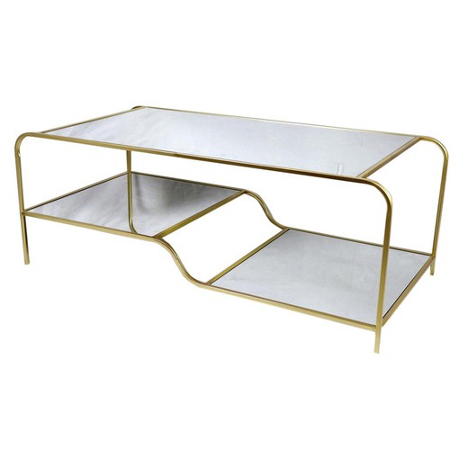 Mesa de Centro DKD Home Decor Glamour Dorado Metal Espejo 120 x 60 x 45 cm