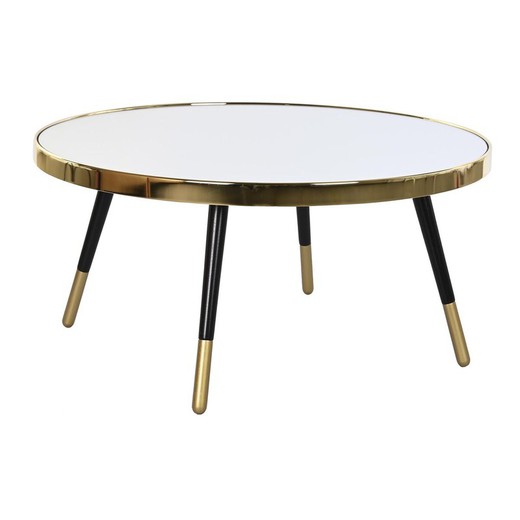 Mesa de Centro DKD Home Decor Glamour Dorado Plateado Acero Espejo 82,5 x 82,5 x 40 cm