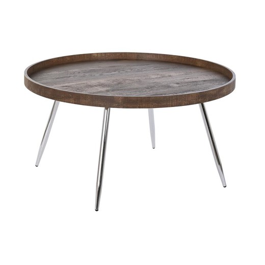 Mesa de Centro DKD Home Decor Marrón Plateado Metal Acero Madera MDF 30 x 40 cm 78 x 78 x 41,5 cm