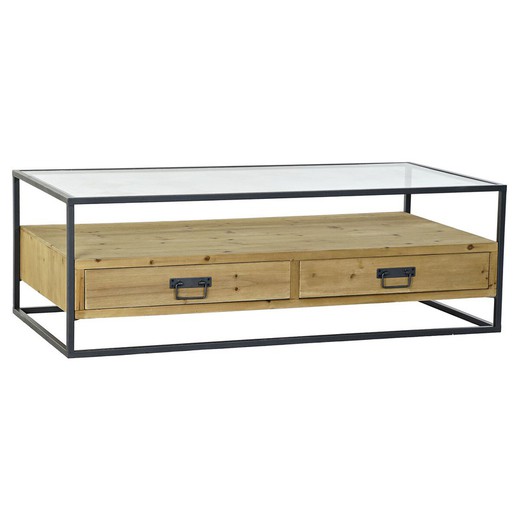 Mesa de Centro DKD Home Decor Metal Cristal Abeto (120 x 60 x 40 cm)