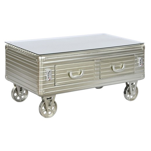 Mesa de Centro Home ESPRIT Metal Cristal 100 x 52 x 46 cm