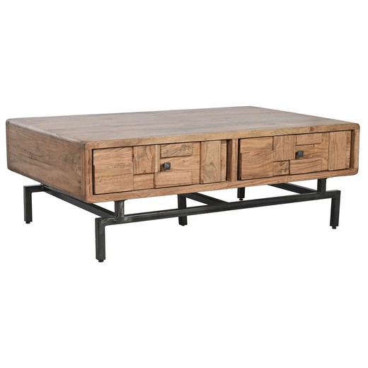 Mesa de Centro Home ESPRIT Natural Metal Madera de acacia 115 x 70 x 40 cm