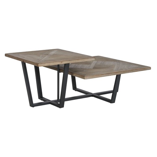 Mesa de Centro Home ESPRIT Negro Natural Metal Madera de abeto 118 x 78 x 45 cm