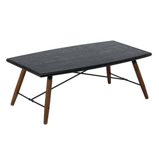 Mesa de Centro OSLO Negro Natural Hierro Madera MDF 109,5 x 60 x 40,5 cm