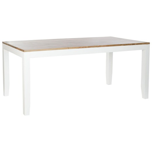 Mesa de Comedor DKD Home Decor Blanco Marrón Madera de acacia Madera de mango 200 x 100 x 80 cm