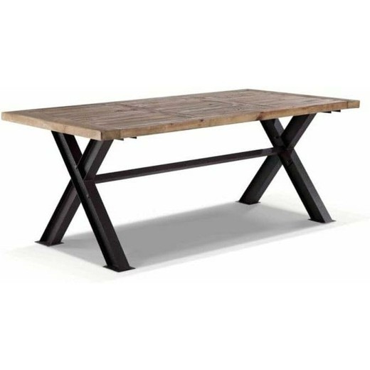 Mesa de Comedor DKD Home Decor Metal Hierro Madera Reciclada 200 x 100 x 78 cm