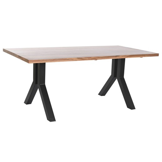 Mesa de Comedor DKD Home Decor Natural Negro Metal 180 x 90 x 75 cm