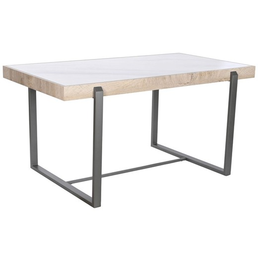 Mesa de Comedor Home ESPRIT Blanco Gris Natural Metal 150 x 85 x 75 cm