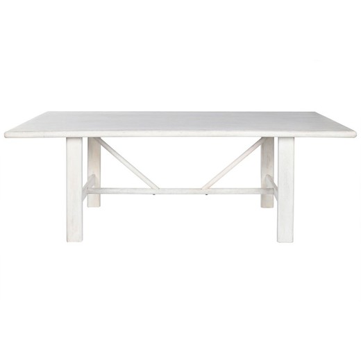 Mesa de Comedor Home ESPRIT Blanco Madera de mango 213,4 x 96,5 x 76,2 cm