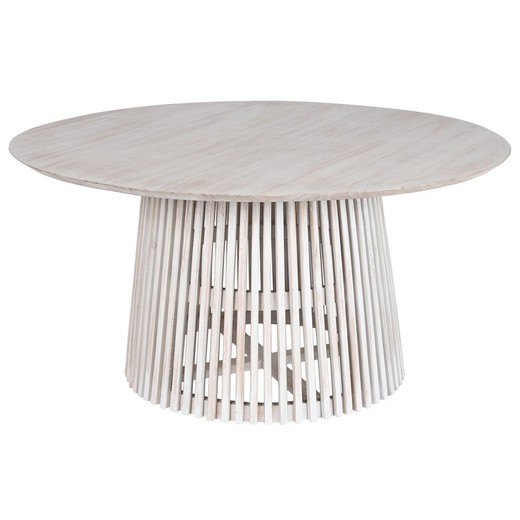 Mesa de Comedor Home ESPRIT Blanco madera de mindi 150 x 150 x 75 cm