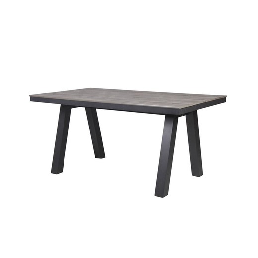 Mesa de Comedor Home ESPRIT Gris Aluminio Poliestireno 160 x 90 x 77 cm