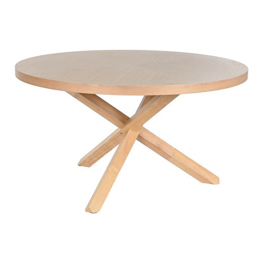 Mesa de Comedor Home ESPRIT Natural Madera Caucho 137 x 137 x 75 cm