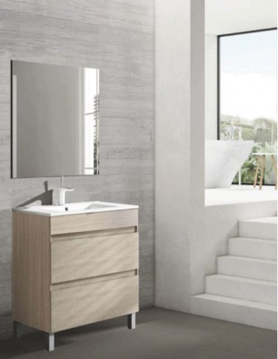 Mueble de baño de suelo de 60 cm con 3 cajones con lavabo integrado color  Avio Modelo Granada