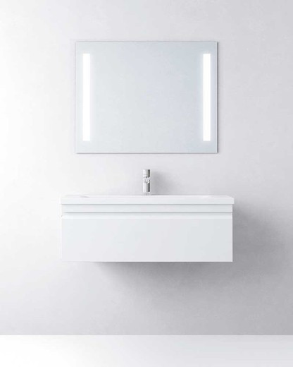 Conjunto mueble con lavabo sobre encimera Metal Line blanco Muebles Sanchis  — Azulejossola