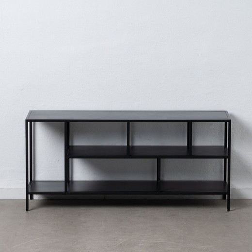 Mueble de TV 120 x 32 x 55 cm Negro Acero