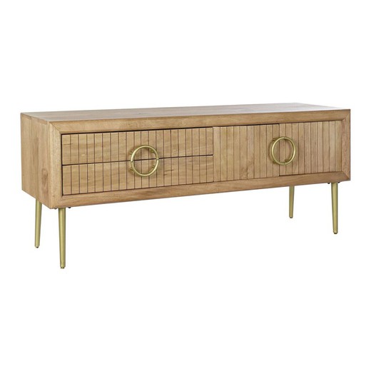 Mueble de TV DKD Home Decor Dorado Marrón Madera de mango (147 x 40 x 60 cm)